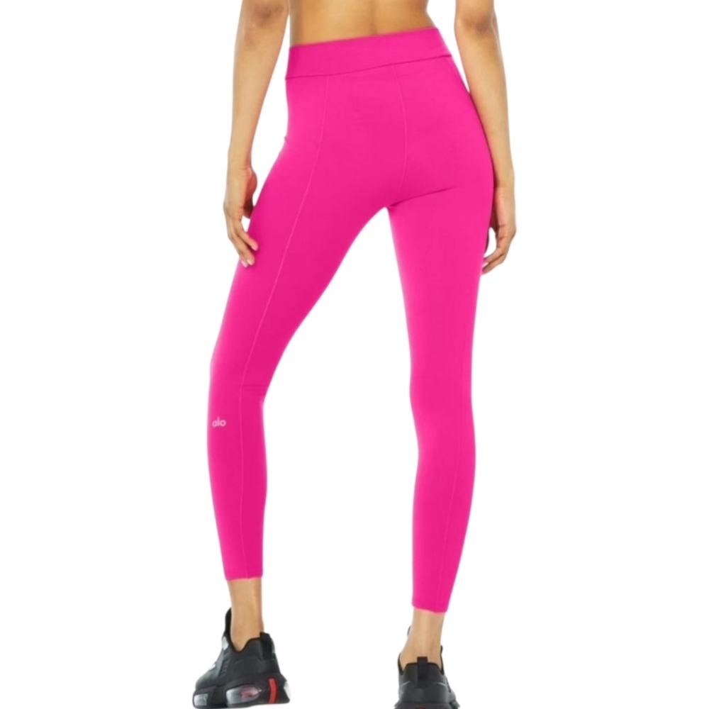 Alo Yoga High Waist Visionary Leggings M Hot Pink 7/8 length Workout Gym - Picture 2 of 13